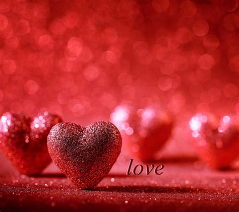 Love Abstract Background Corazones Red Romance Romantic Shiny