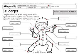 Become an expert on expanded form, ordering numbers, using place value. FRENCH KS2 Level 3 - KS3 (Year 7): Describing the body ...