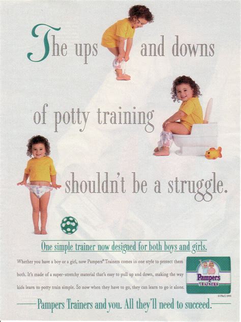 1995 Pampers Trainers Ultra Diapers Unisex Potty Trainin 1 Page Vintage