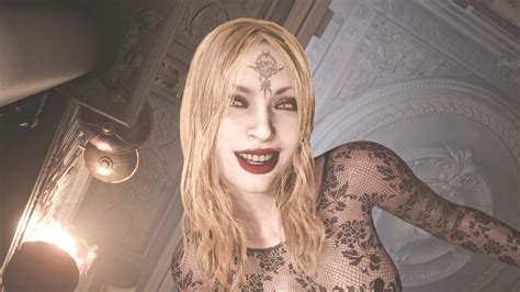 Resident Evil 8 Village Daniela Bela Cassandra Dimitrescu Mod Sexy Back Daughters Lace Suit 219