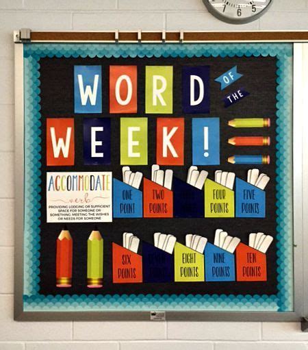 Interactive Bulletin Board For Vocabulary And Word Of The Week 6th Grade