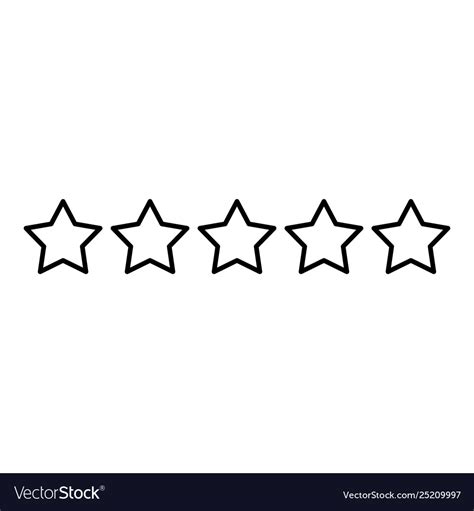 Five Stars 5 Stars Rating Concept Icon Outline Vector Image