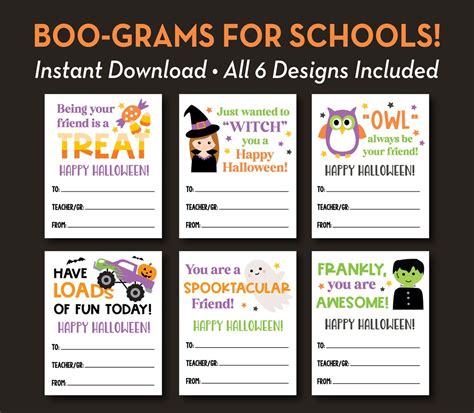 Halloween Boo Grams For School Instant Download Pta Pto Etsy