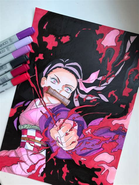 Custom Marker Artwork Anime Character Portrait Etsy