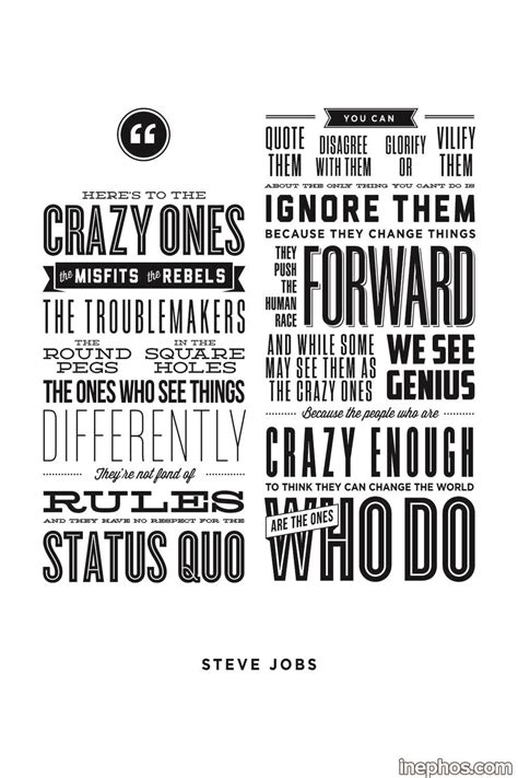 Steve Jobs Heres To The Crazy Ones Inspirational Poster 12 X 18 Inch
