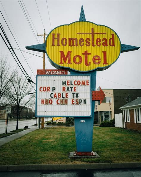 Homestead Motel Vintage Sign Columbus Ohio Editorial Photography