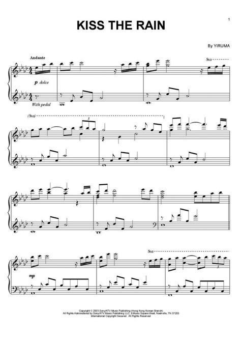 Partitura para piano river flows in you yiruma las. Kiss The Rain Piano Sheet Music | OnlinePianist