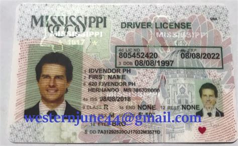 Free Mississippi Drivers License Template Mazspanish