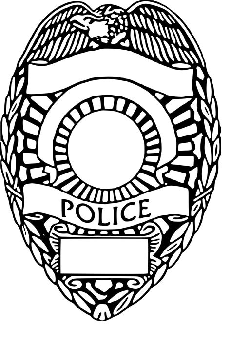 Police Badge Black And White Policejullle