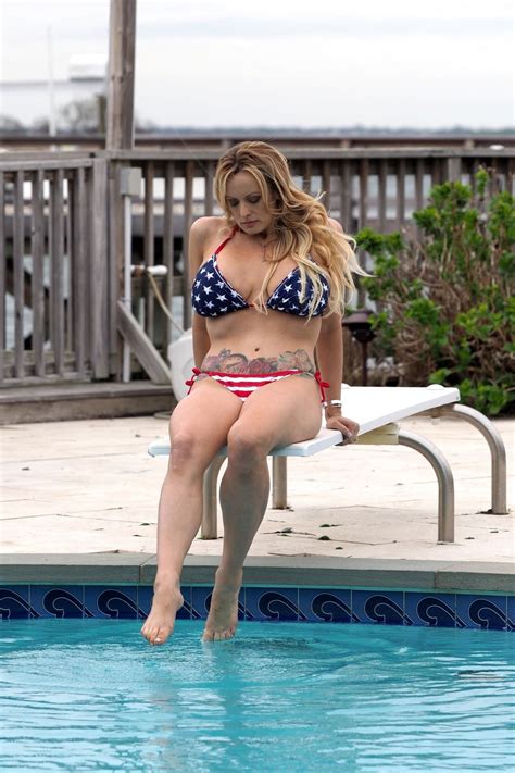 Stormy Daniels In Bikini At A Pool In Long Beach Hawtcelebs