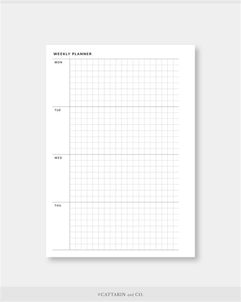 Personal Wide Weekly Planner Printable Grid Week On Two Etsy