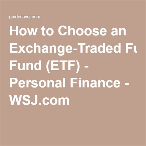 Exchange traded funds (etfs) are bought and sold on the exchange. How to Choose an Exchange-Traded Fund (ETF) - Personal ...