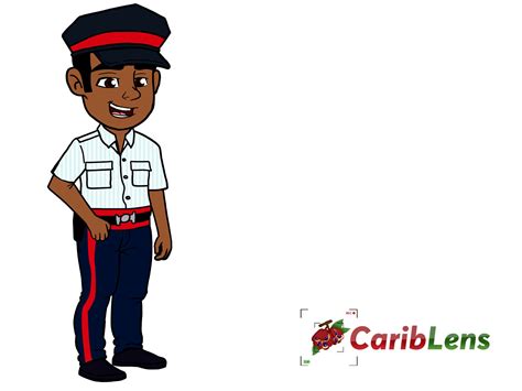 Illustrated Cartoon African Jamaican Police Officer Free Photo Cariblens