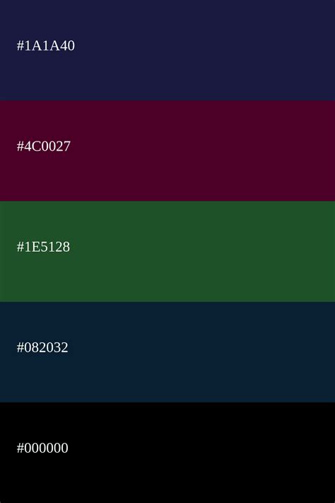 Paleta De Cores Escuras Códigos E Combinações