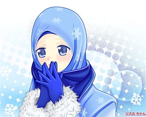 Miku Snow Hijab Kartun Fantasi Anime Gambar Anime