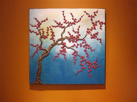 See more ideas about art, painting, three dimensional. Turquoise Cherry Blossom Tree Painting Super Three ...