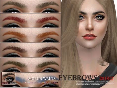 Facial Hair Eyebrows 201812 By S Club From The Sims Resource Sims 4