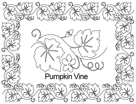 The Pumpkin Vine Pattern Is Shown In Black And White As Well As An