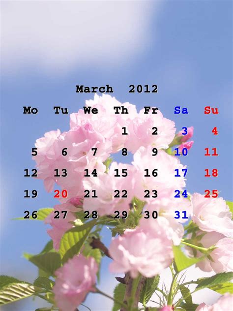 201203iphonewp 2012年3月のカレンダー付き壁紙 Osanpo Flickr