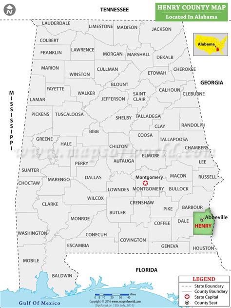 Henry County Map Alabama