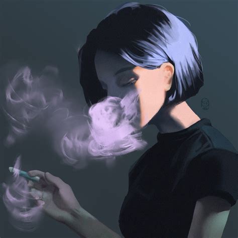Artstation Smoking Girl