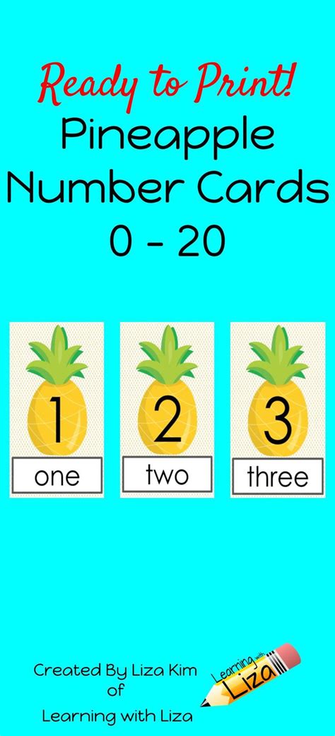 This Is A Fun Set Of Pineapple Themed Number Cards 0 20 The Cards