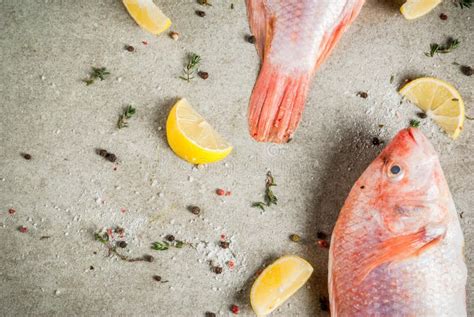 Fresh Raw Fish Pink Tilapia Stock Photo Image Of Delicious Lime
