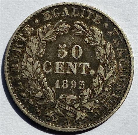 1895 France Silver 50 Cents M J Hughes Coins