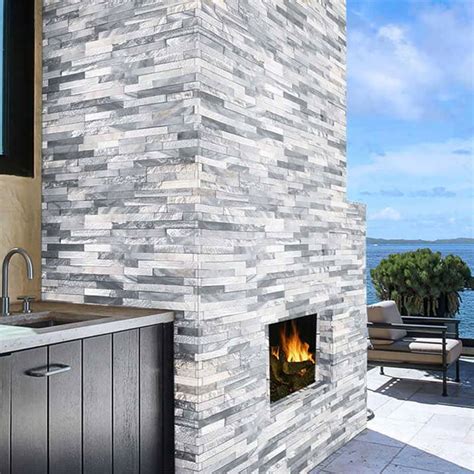 Rockmount Alaska Gray Multi Marble Stacked Stone Ledger Panels