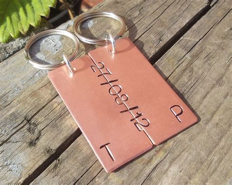 Look At These Cute Copper Key Rings When Joined Together They Read