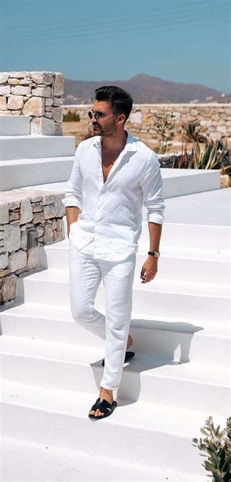 5 all white outfit ideas to beat the summer heat moda de verano para hombre ropa de moda