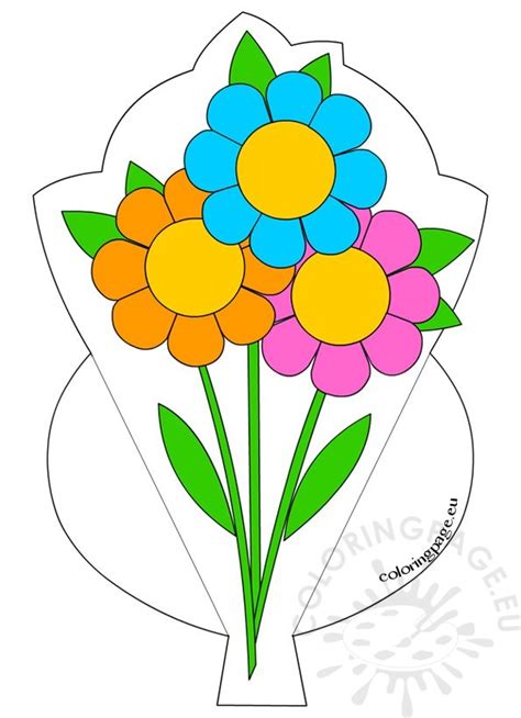 Download Flower Bouquet Craft - Coloring Page