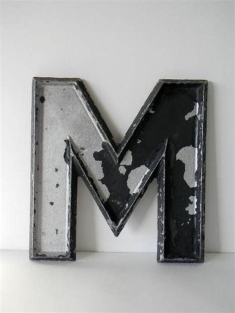 Big Vintage Painted Metal Letter M 10 Inch By Monkivintage On Etsy