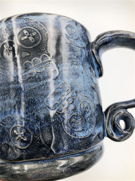 Sugar Skull Pottery Mug Ceramic Coffee Cup Handmade Etsy Pottery