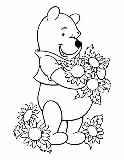 Butterfly on a nose of pooh coloring page from winnie the pooh category. Free Printable Winnie The Pooh Coloring Pages For Kids