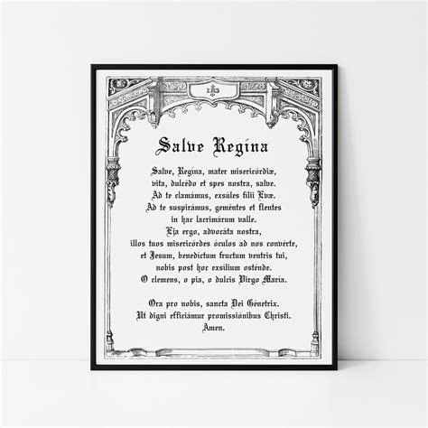 Salve Regina Traditional Catholic Printable Prayer Latin Etsy