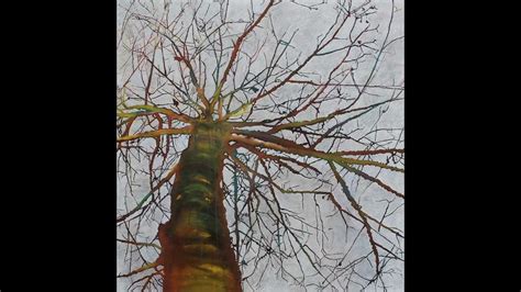 How To Paint A Tree With Mixed Mediaon Canvas Using Acrylics Pastels