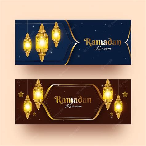 Free Vector Realistic Ramadan Banners