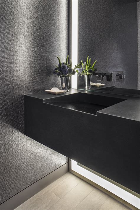 Shop for modern bath mirrors and the best in modern furniture. | interior | bathroom | matte black | silver | mirror ...