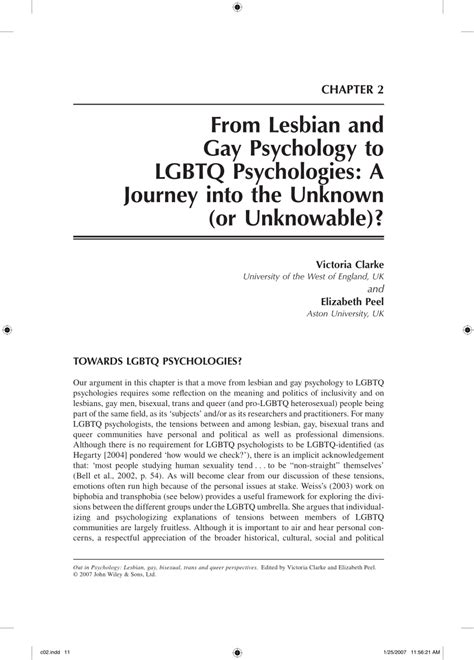 pdf from lesbian and gay psychology to lgbtq psychologies a journey into the unknown or