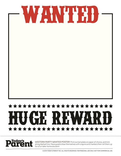 Wanted Poster Template Printable Printable Templates