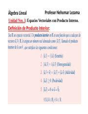 12 Espacios Producto Interno Clase pptx Álgebra Lineal Profesor
