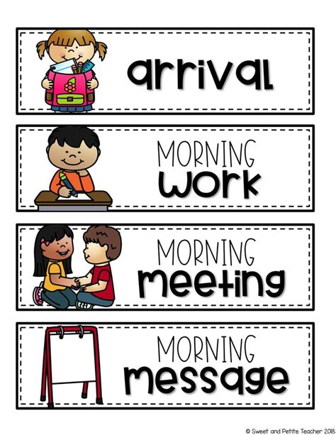 Free Printable Classroom Schedule Dotted Cards