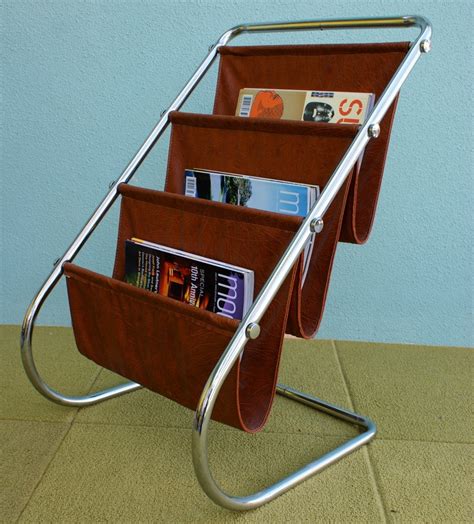 Vintage Mid Century Modern Chrome Three Tier Magazine Rack Etsy