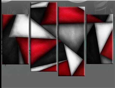 Red Grey And Black Wall Art Oversized Art Such As A Large Giclee