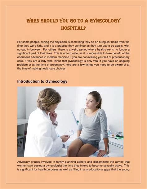 PPT When Should You Go To A Gynecology Hospital PowerPoint Presentation ID