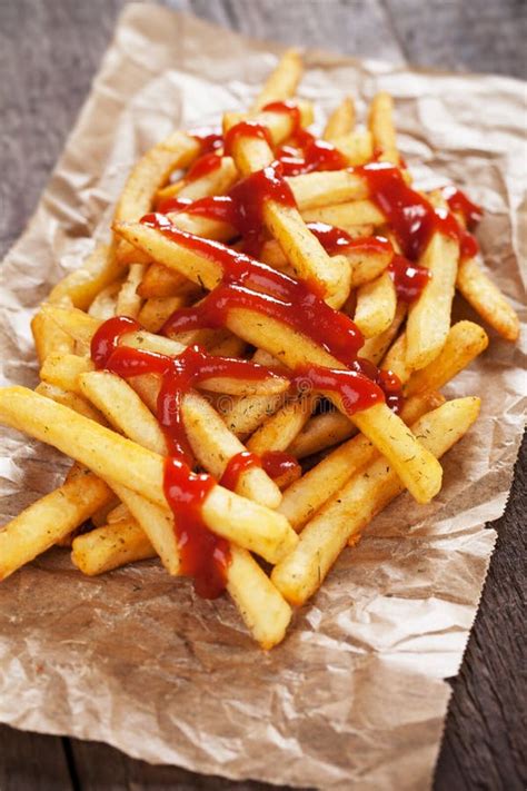 French Fries With Ketchup Stock Photo Image Of Vertical 31132688