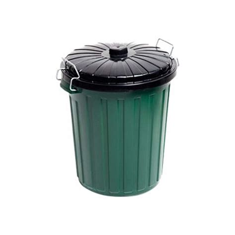 78025 Plastic Garbage Bin And Lid 55lt Green Winc