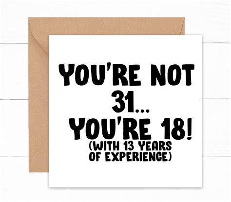 Youre Not 31 Funny 31st Birthday Card 31st Birthday Etsy