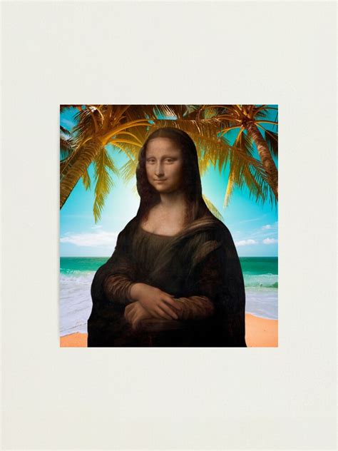Lustige Mona Lisa Kunst Mit Lustigen Hintergrund Kokosnussbaum